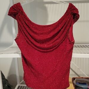 Red Beaded Blouse